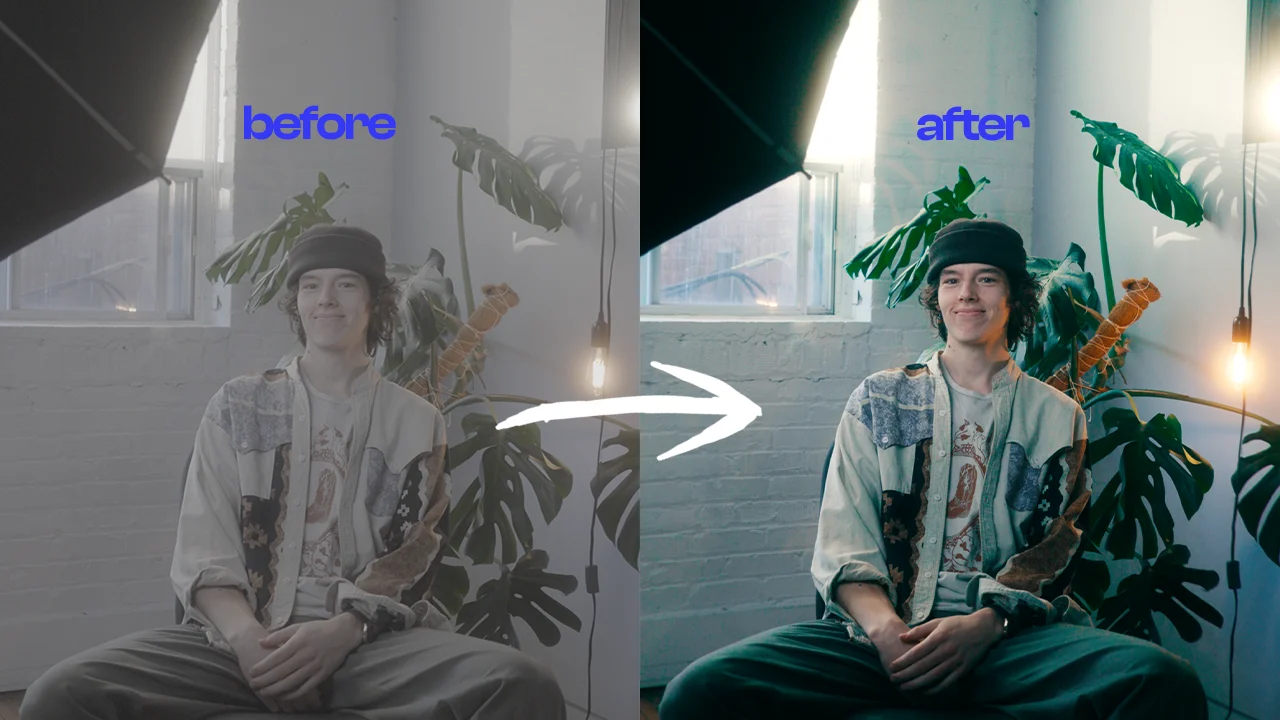 Before and after color grade example 3