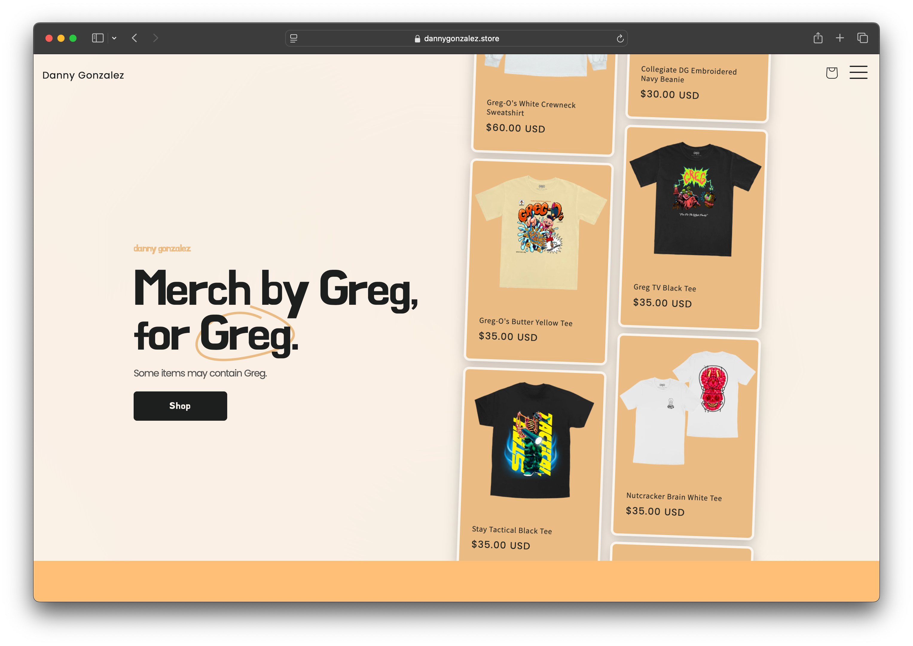 Kurtis Conner eCommerce website mockup